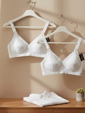NWT Plusform Instant Shaping White Lace Bra 2-Pack – Everyday Support Size 34B